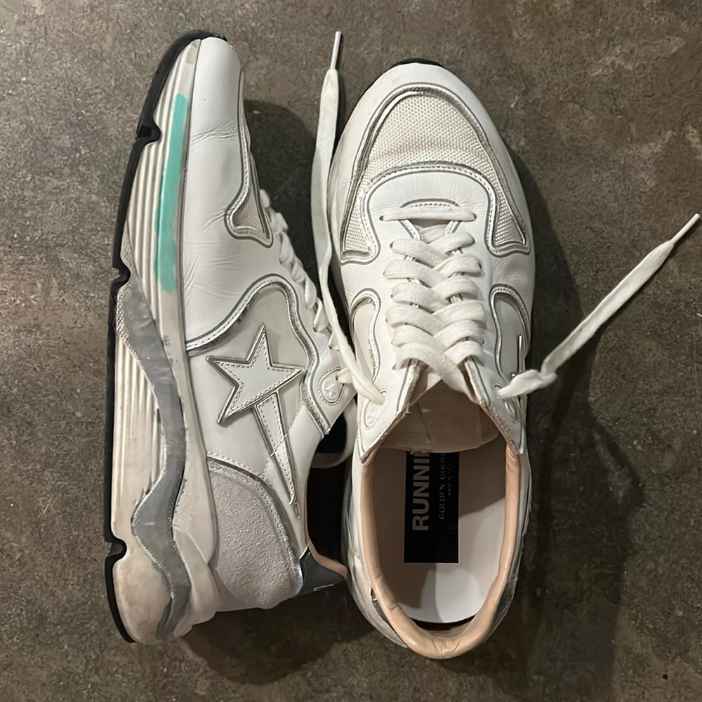 Golden Goose White Running Sole in White